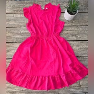 Elegant Pink Ruffle Mini Dress women size S